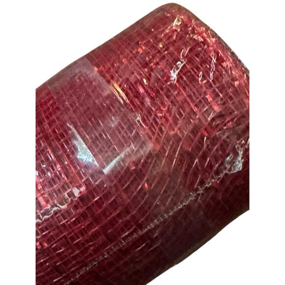 Mesh Polyester Red 10 X 10 Yards Holiday Christmas Metallic 2 Rolls Decoration - Picture 4 of 4